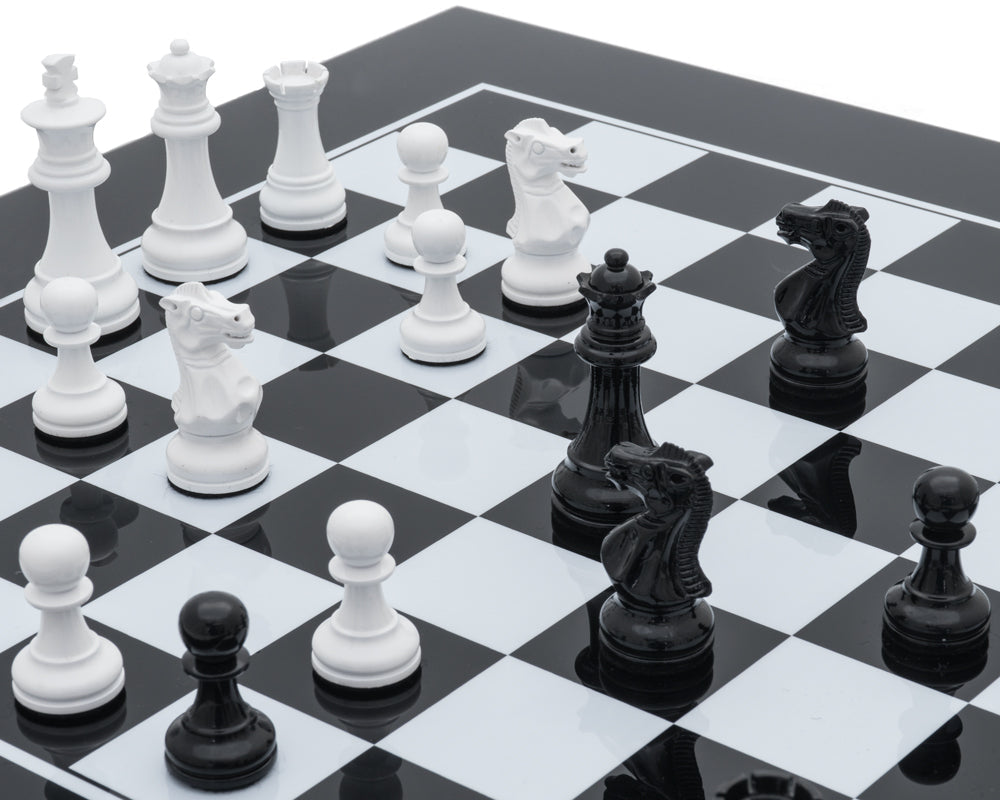 Jeu d'échecs monochrome de luxe par Italfama
