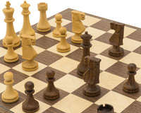 The Pioneer — Jeu d'échecs pliant en palissandre doré et en noyer