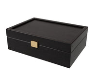 Cavalier « Down Head » et jeu d’échecs noir de luxe avec coffret de rangement pour pièces d’échecs