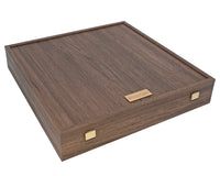 Le jeu d’échecs de luxe « Île de Lewis » en noyer avec coffret de rangement pour pièces d’échecs