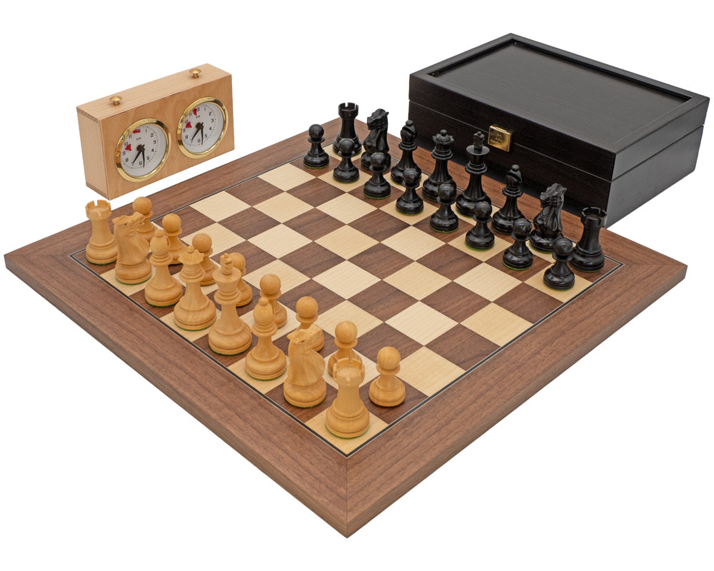 Ensemble d'Échecs Exécutif Deluxe en Noyer