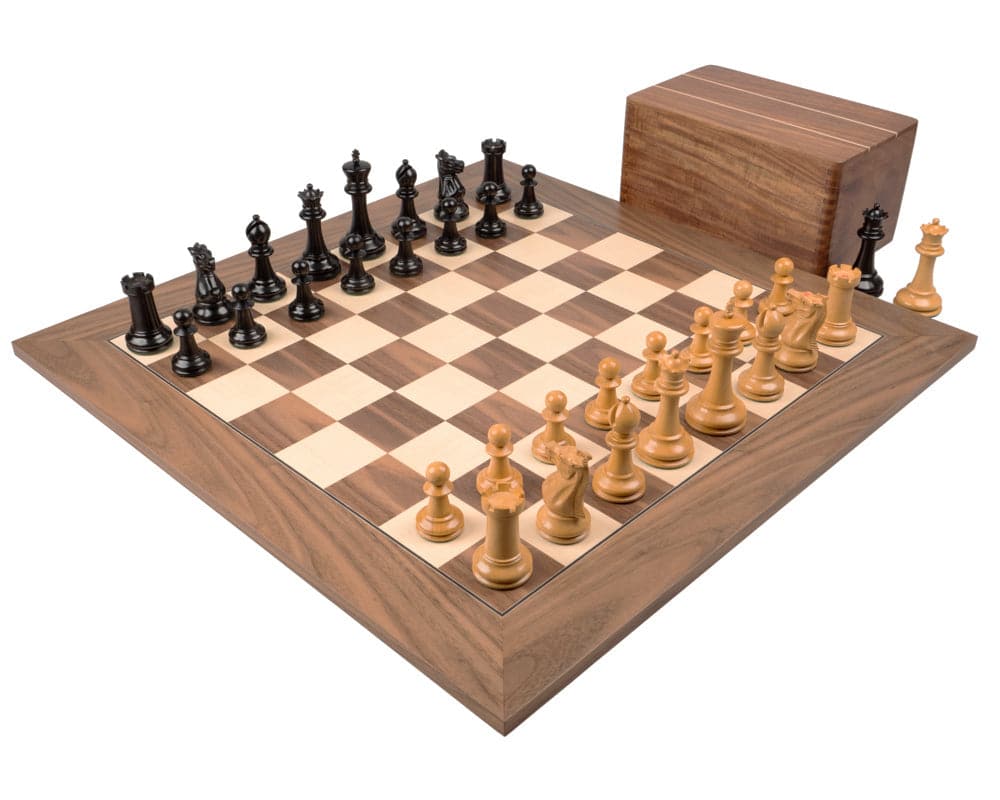 Jeu D'Échecs Pliable A&A En Acajou - Plateau 38 Cm Avec Pièces Staunton Pondérées - Inclut Sac De Rangement