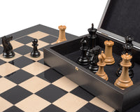 Reproduction 1849 — Jeu d’échecs Staunton de luxe en ébène et anégré noir
