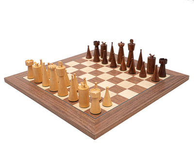 Jeu d’échecs Art déco en sheesham et en noyer