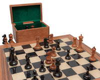 Jeu d’échecs Staunton de luxe — réplique de 1849 en ébène patinée et palissandre