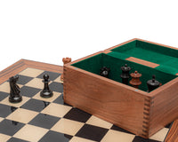 Jeu d’échecs Staunton de luxe — réplique de 1849 en ébène patinée et palissandre