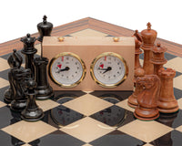 Jeu d’échecs Staunton de luxe — réplique de 1849 en ébène patinée et palissandre