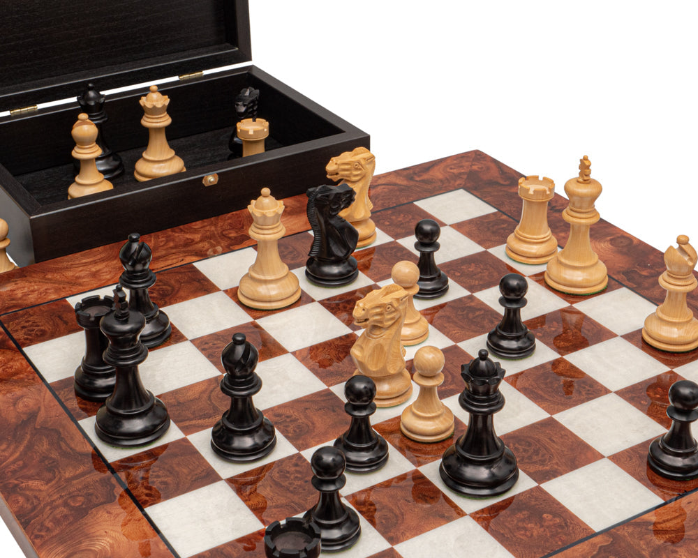 Jeu d'échecs de luxe Highgrove en bois de bruyère et noir