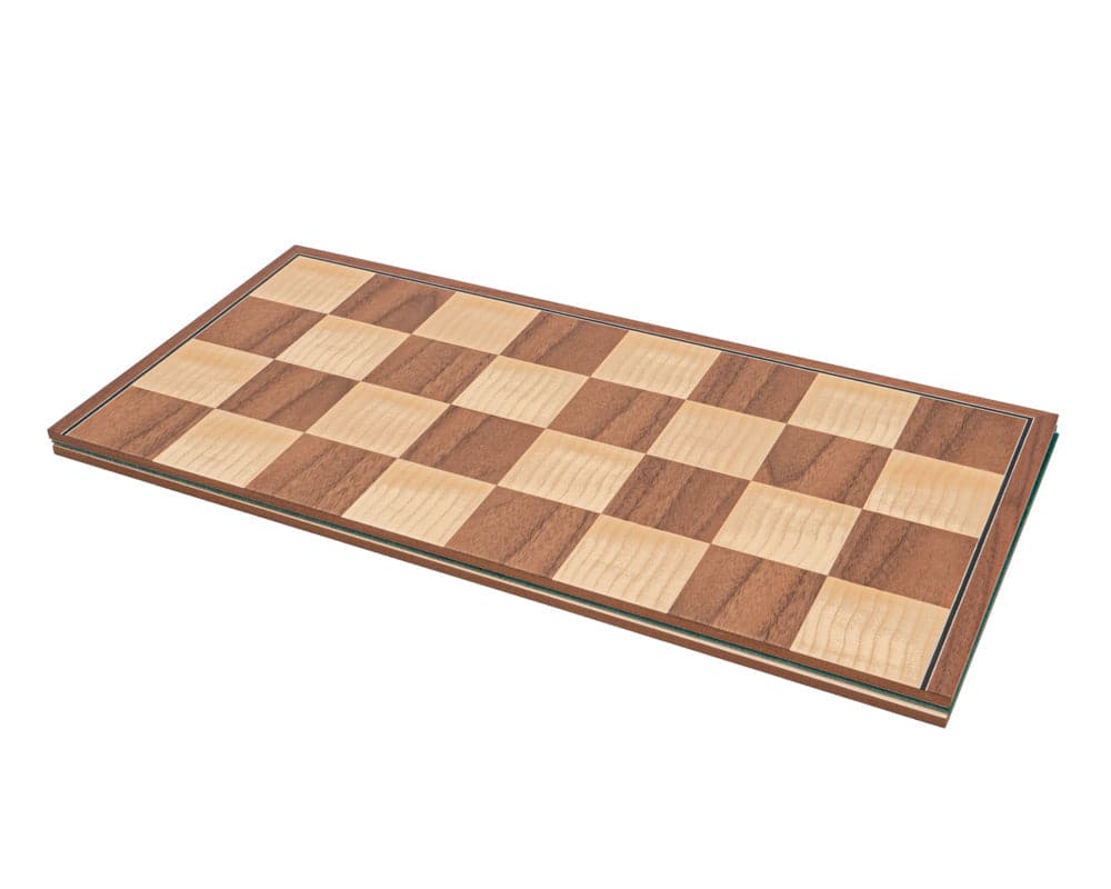 The Conquest Walnut and Maple Folding Chess Set Board Crafted in Spain