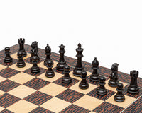 Jeu d’échecs Staunton classique en Tiger Ebony et en noir