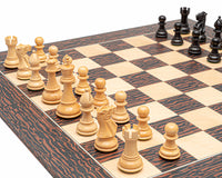 Jeu d’échecs Staunton classique en Tiger Ebony et en noir