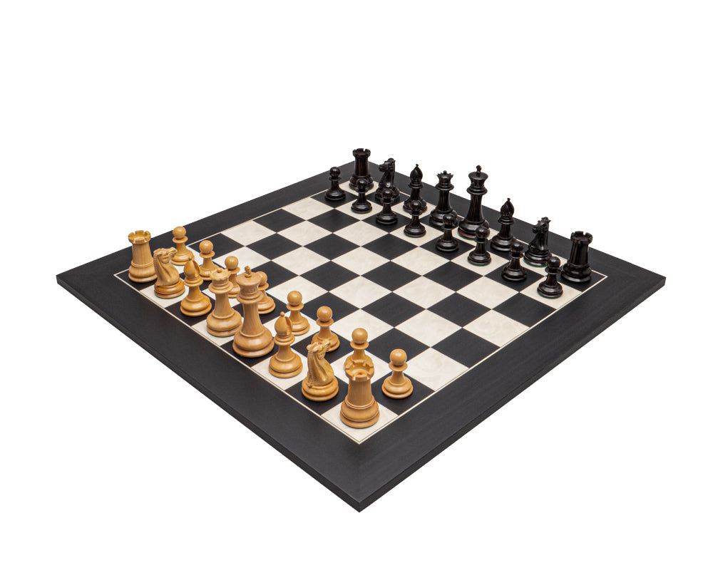 Le grand jeu d'échecs Staunton original en ébène et noir de 1849