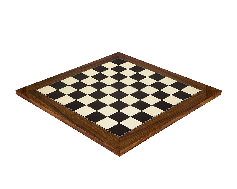 Le jeu d'échecs Broadbase en teck et palissandre avec horloge
