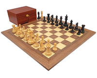 Reproduction de 1851 en ébène et noyer — Jeu d’échecs Staunton de luxe