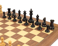 Reproduction de 1851 en ébène et noyer — Jeu d’échecs Staunton de luxe