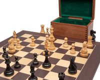 Jeu d’échecs Staunton Competition noir et wengé avec coffret de rangement pour pièces d’échecs