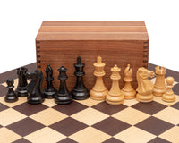 Jeu d’échecs Staunton Competition noir et wengé avec coffret de rangement pour pièces d’échecs