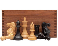 Jeu d’échecs Staunton Competition noir et wengé avec coffret de rangement pour pièces d’échecs