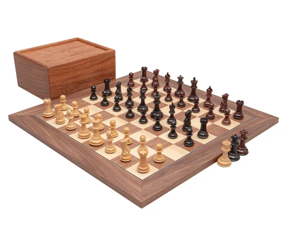 Jeu d'échecs de luxe Sandringham Tres Corone et Noyer avec étui