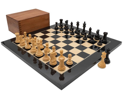 Jeu d’échecs Staunton de luxe avec coffret de rangement pour pièces d’échecs