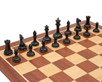 Le jeu d’échecs de luxe 1850 London — édition limitée en ébène et acajou, avec coffret de rangement pour pièces d’échecs et pendule d’échecs