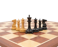 Le jeu d’échecs de luxe 1850 London — édition limitée en ébène et acajou, avec coffret de rangement pour pièces d’échecs et pendule d’échecs