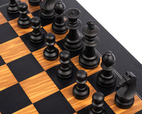 Ensemble d'échecs Staunton Deluxe Rechapados Ferrer Noir et Olivier avec coffret