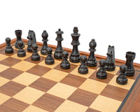 Jeu d'échecs Down Head noir et acajou avec meuble