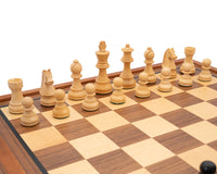 Jeu d'échecs Down Head noir et acajou avec meuble