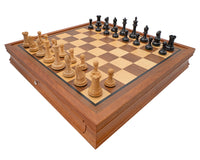Jeu d’échecs Sovereign de luxe en ébène et acajou avec armoire