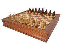 Jeu d’échecs de luxe Regency Chess « Île de Lewis » avec coffret encadré en acajou
