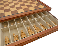Jeu d’échecs de luxe Regency Chess « Île de Lewis » avec coffret encadré en acajou