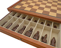 Jeu d’échecs de luxe Regency Chess « Île de Lewis » avec coffret encadré en acajou