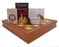 Jeu d’échecs de luxe Regency Chess « Île de Lewis » avec coffret encadré en acajou