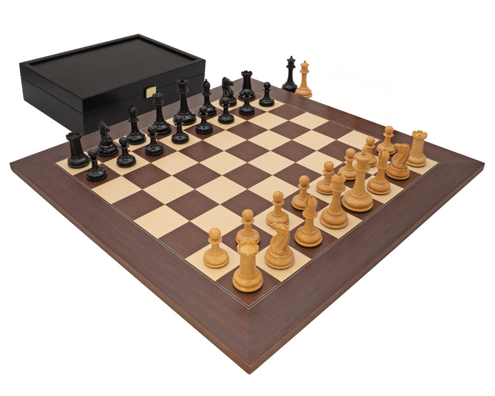 Jeu d’échecs Harrwitz Black and Mongoy avec coffret de rangement pour pièces d’échecs