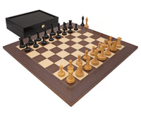 Jeu d’échecs Harrwitz Black and Mongoy avec coffret de rangement pour pièces d’échecs