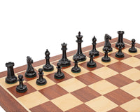 Jeu d’échecs Édition JJ Cooke, noir et acajou, avec coffret de rangement pour pièces d’échecs et pendule d’échecs