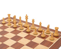 Jeu d’échecs Édition JJ Cooke, noir et acajou, avec coffret de rangement pour pièces d’échecs et pendule d’échecs