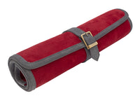 Manopoulos — Jeu de backgammon de voyage en suède enroulable — Bordeaux